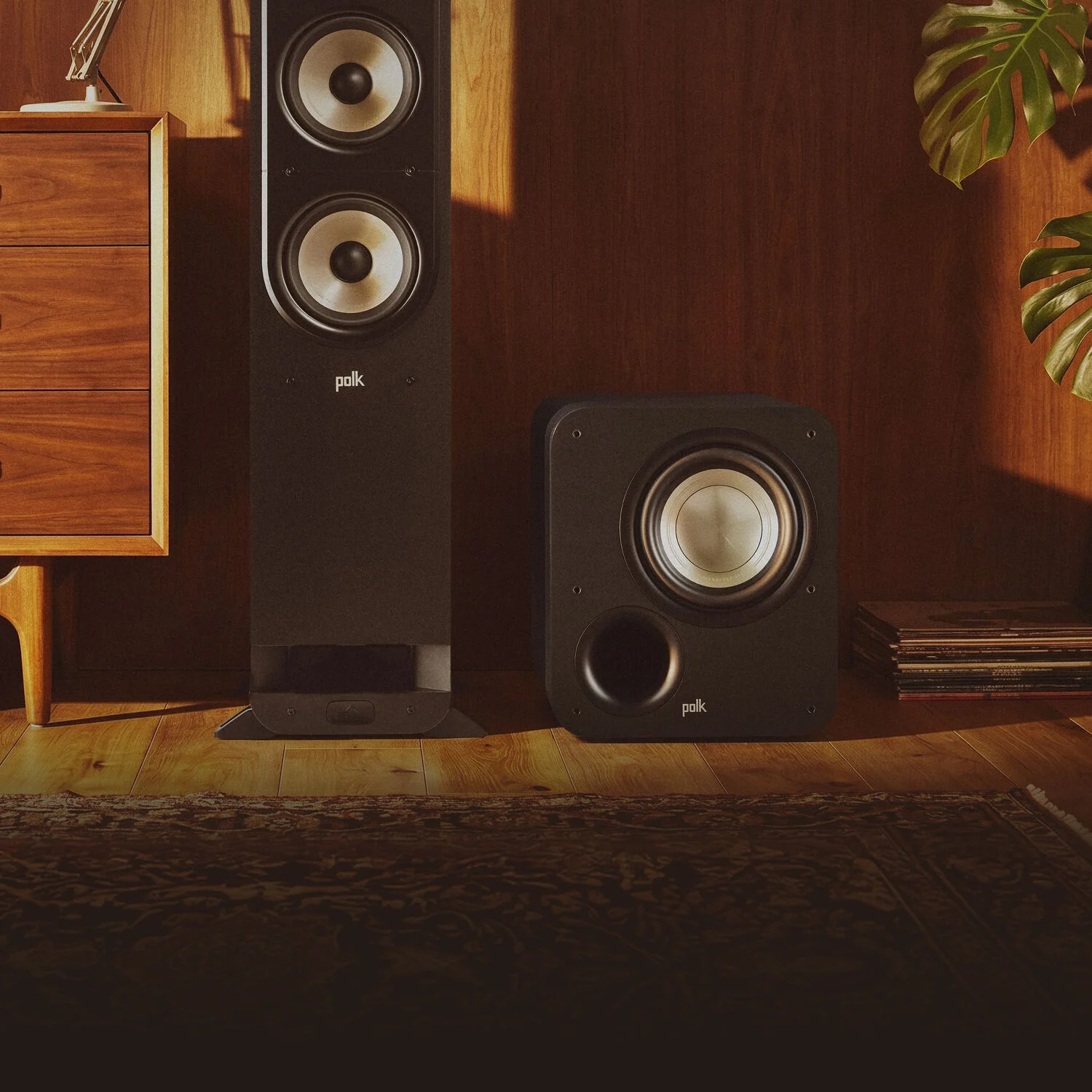 Atrium speakers on a patio