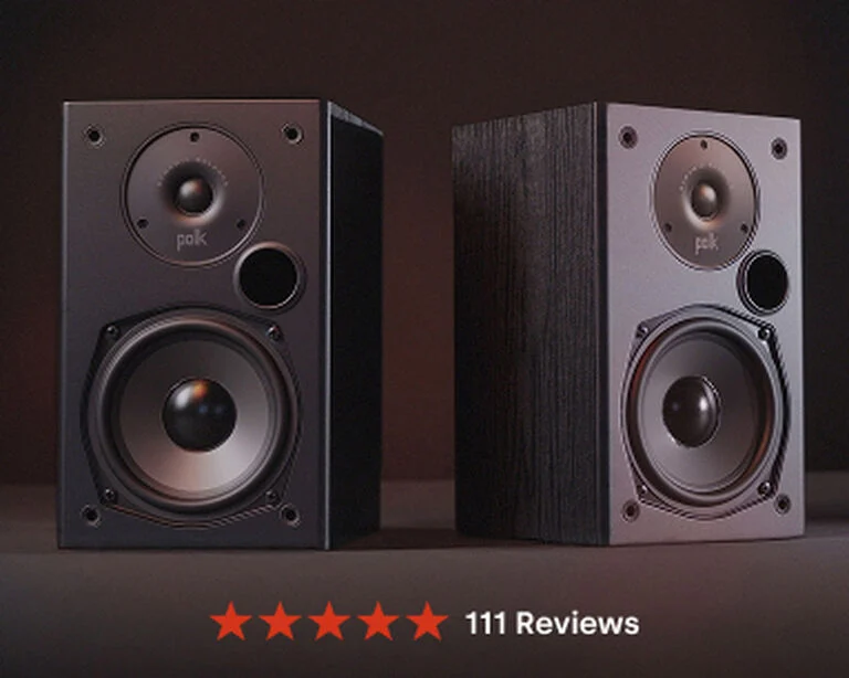 T15 bookshelf speakers with 5 stars with 111 reviews
