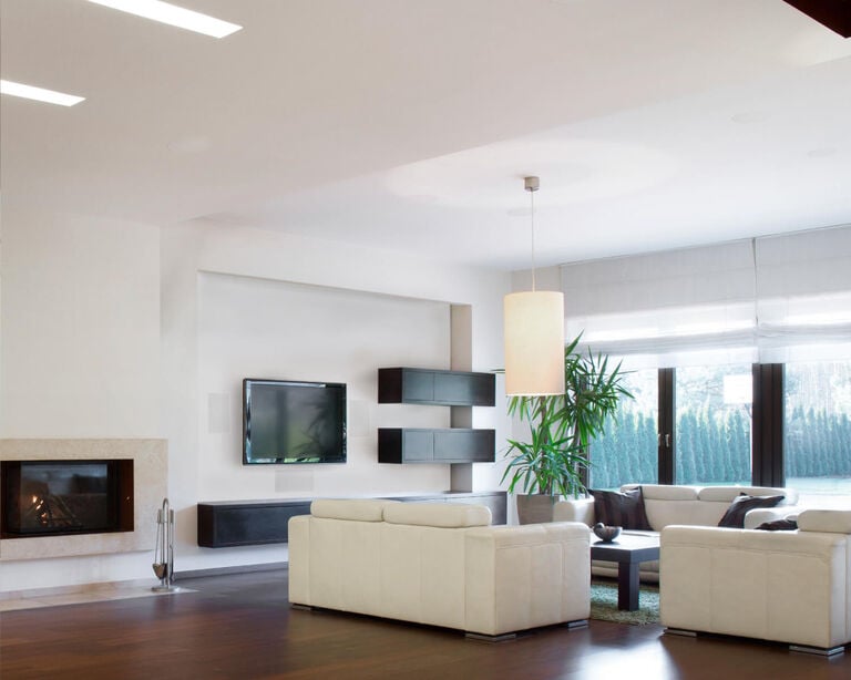 Luxury series speakers in a living room