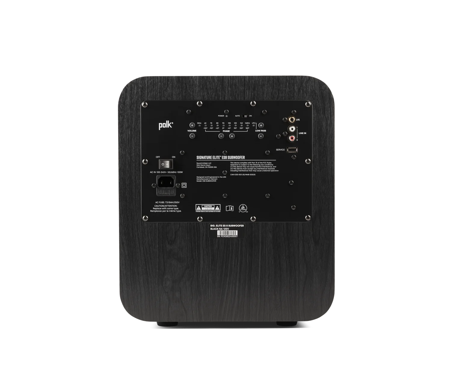 Signature Elite ES8 Subwoofer, Black, dynamic